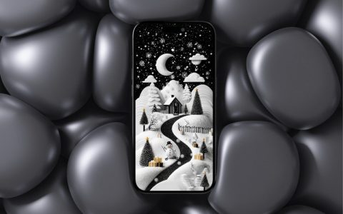 iPhone冬日壁纸：AI立体感雪景