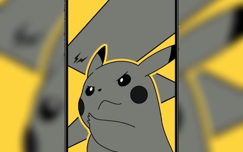 iPhone皮卡丘壁纸，简约可爱！